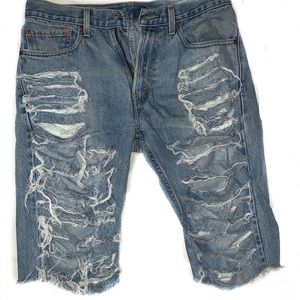 High waisted Distressed jean shorts